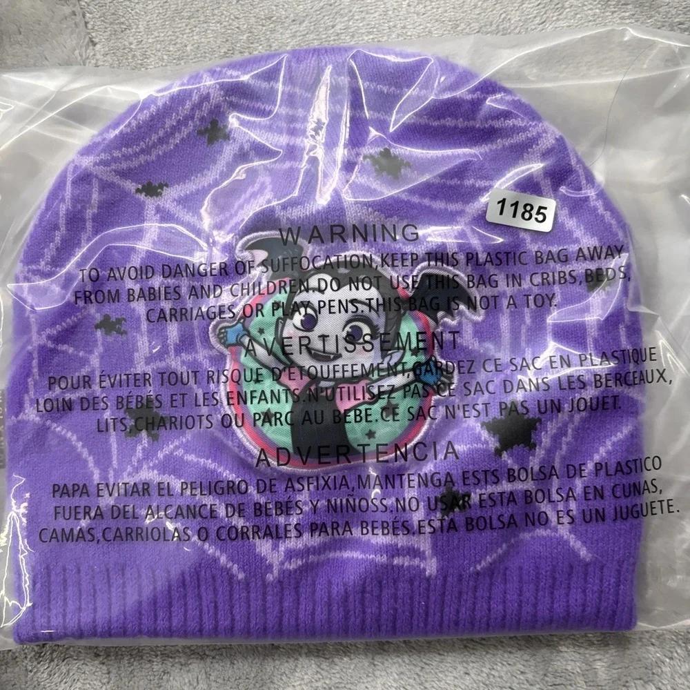 Vamperina Toddler Girls Purple Vampire Beanie Hat 2T-5T